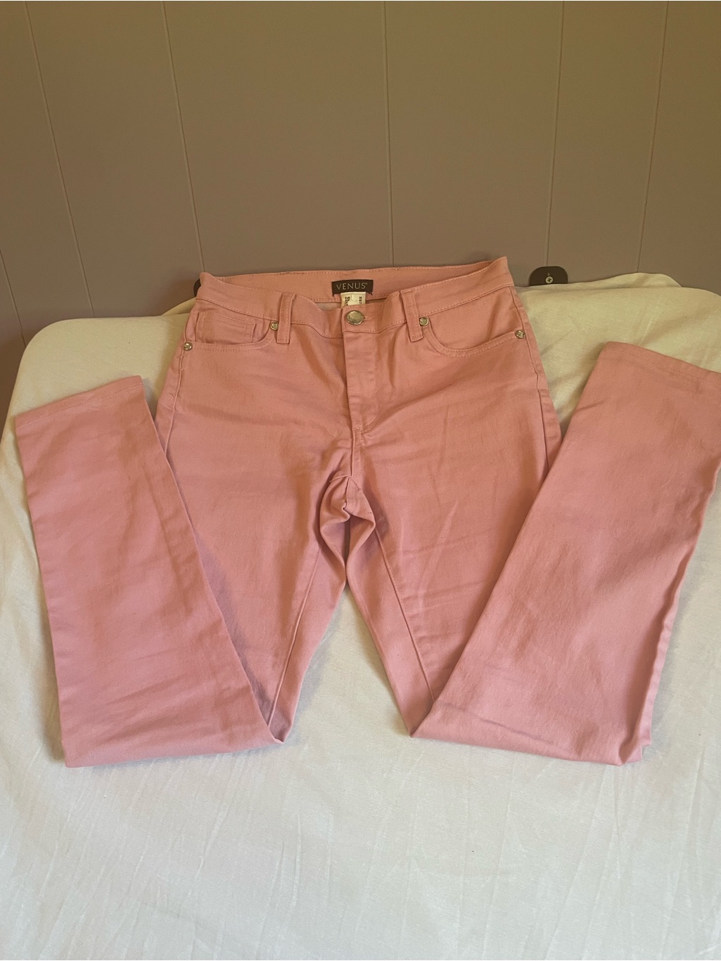 Venus Pink Skinny Jeans With Bling